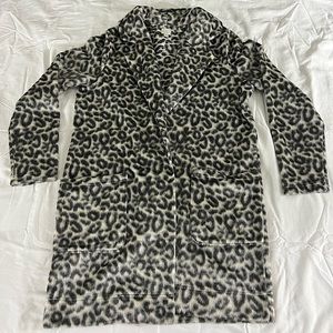 Grey Cheetah print coat.